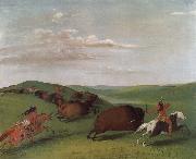 George Catlin Buffalo Chase with Bows and Lances Germany oil painting artist